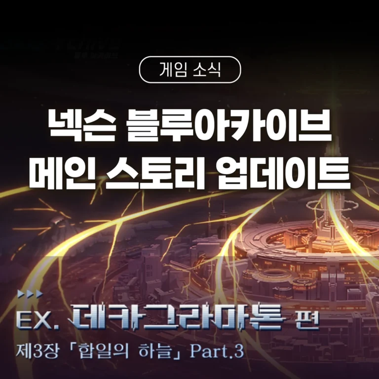 넥슨 블루아카이브 메인스토리 업데이트 썸네일