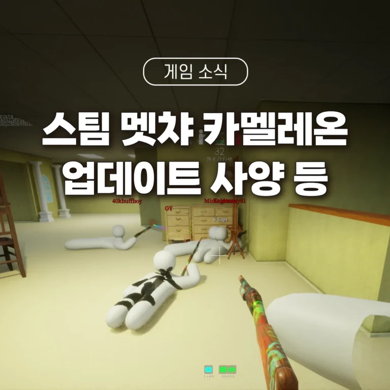 스팀 멧챠 카멜레온의 업데이트 내용, 가격, 사양, 공략 등을 소개하는 글의 썸네일입니다.