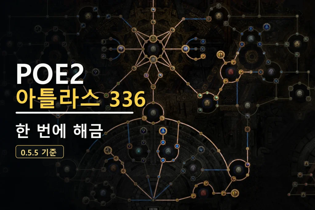 POE2 메인 아틀라스 패시브 트리와 아틀라스 336 한 번에 해금 문구